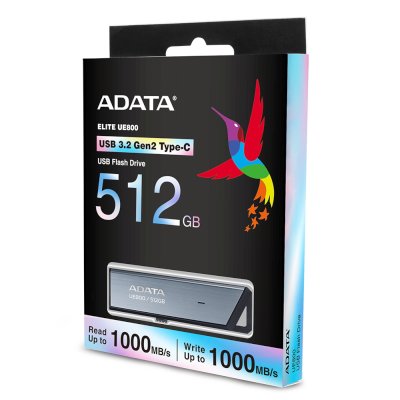 флешка A-Data 512GB Elite UE800 OTG Grey Серый