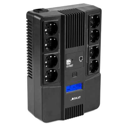 ИБП Бастион SKAT-UPS 800-AID-IN-1x9-8 Черный