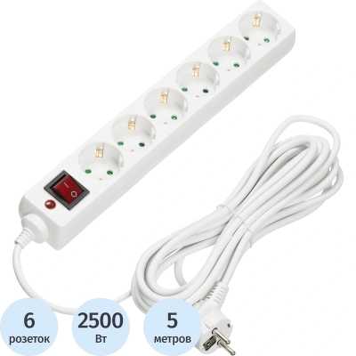 сетевой фильтр BigTech CD6-5W1 белый