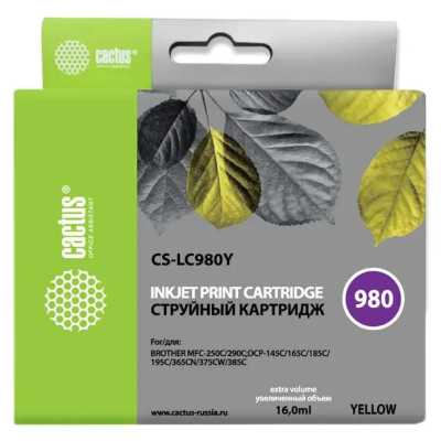 картридж Cactus CS-LC980Y желтый