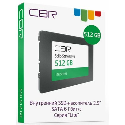 SSD диск CBR Lite 512Gb SSD-512GB-2.5-LT22 Черный
