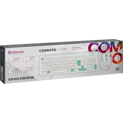 клавиатура Defender Cerrato C-978 Белый-голубой