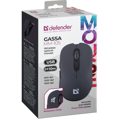 мышь Defender Gassa MM-105 Black Черный