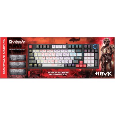 клавиатура Defender Hawk GK-418 45418 Черный-белый