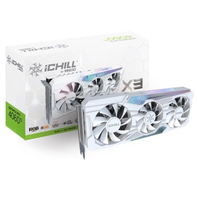 видеокарта Inno3D nVidia GeForce RTX 4060 Ti iChill X3 White 8Gb C406T3-08D6X-17113280