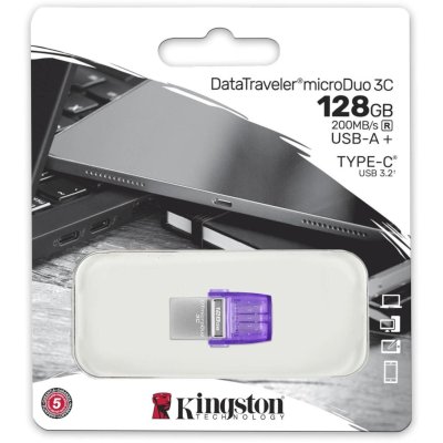флешка Kingston 128GB DTDUO3CG3/128GB Фиолетовый