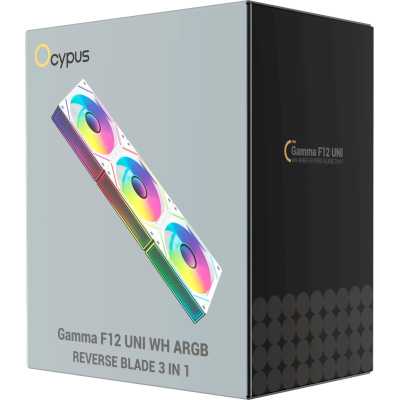 кулер Ocypus Gamma F12 UNI White ARGB Reverse Blade 3 in 1 Белый