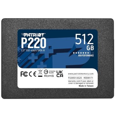 SSD диск Patriot P220 512Gb P220S512G25 Черный